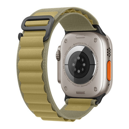 olive alpine loop for apple watch ultra black finish 