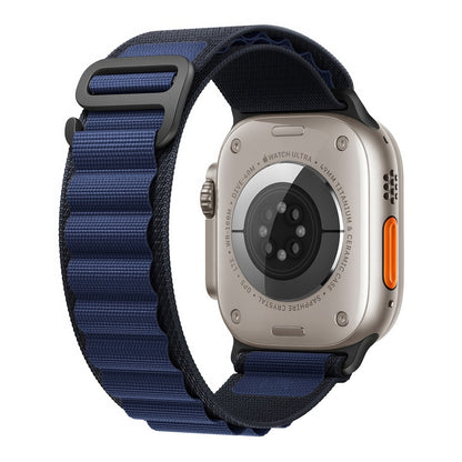 navy blue alpine loop for apple watch ultra black finish 