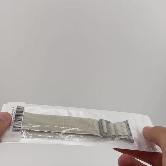 close up unpack and review of apple watch alpine loop